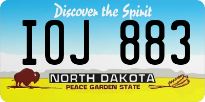 ND license plate IOJ883