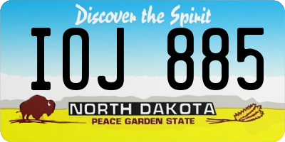 ND license plate IOJ885