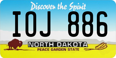 ND license plate IOJ886