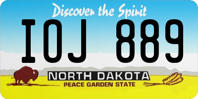 ND license plate IOJ889