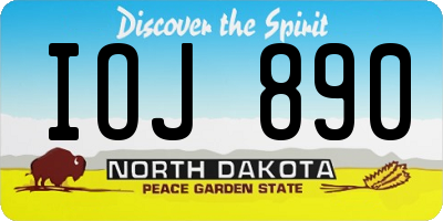 ND license plate IOJ890