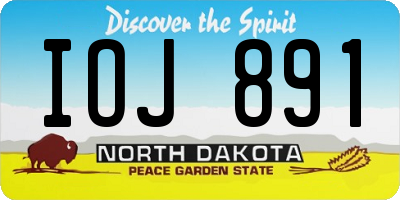 ND license plate IOJ891