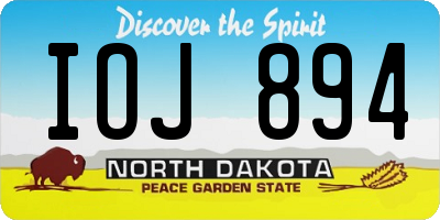 ND license plate IOJ894