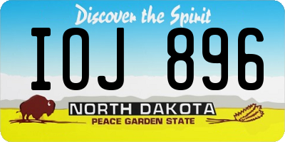 ND license plate IOJ896