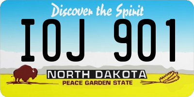 ND license plate IOJ901