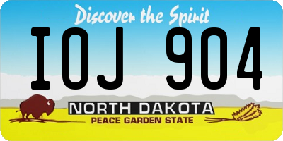 ND license plate IOJ904