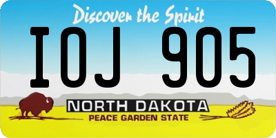 ND license plate IOJ905