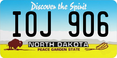 ND license plate IOJ906