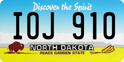ND license plate IOJ910