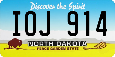 ND license plate IOJ914