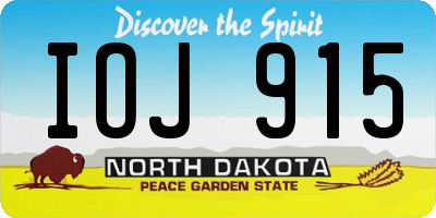 ND license plate IOJ915