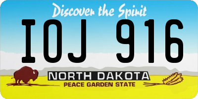ND license plate IOJ916