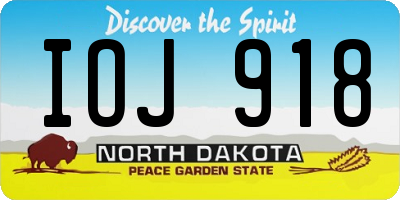 ND license plate IOJ918