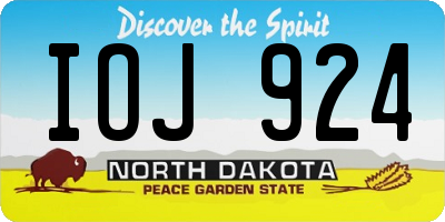 ND license plate IOJ924