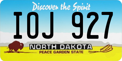 ND license plate IOJ927