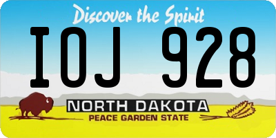 ND license plate IOJ928