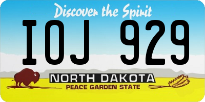 ND license plate IOJ929