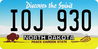 ND license plate IOJ930