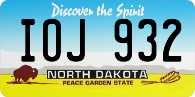 ND license plate IOJ932