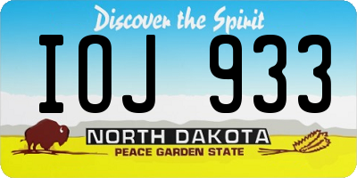 ND license plate IOJ933
