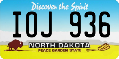 ND license plate IOJ936