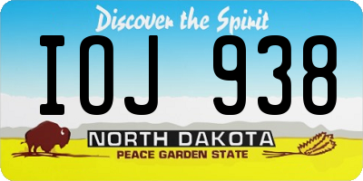 ND license plate IOJ938