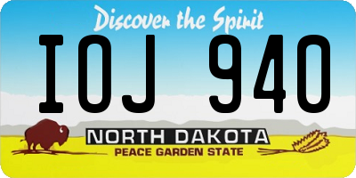 ND license plate IOJ940