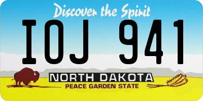 ND license plate IOJ941
