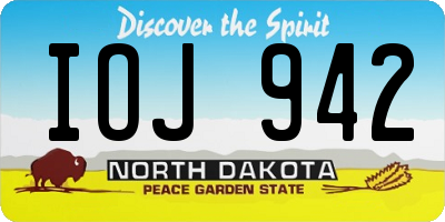 ND license plate IOJ942