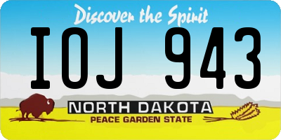 ND license plate IOJ943