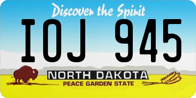ND license plate IOJ945