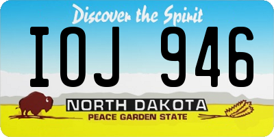 ND license plate IOJ946