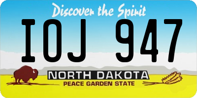 ND license plate IOJ947