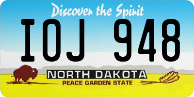ND license plate IOJ948