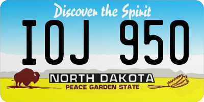 ND license plate IOJ950