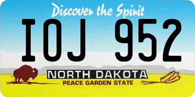 ND license plate IOJ952