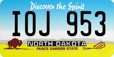 ND license plate IOJ953
