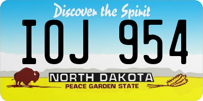 ND license plate IOJ954