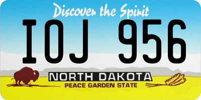 ND license plate IOJ956