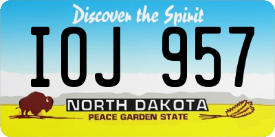 ND license plate IOJ957