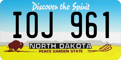 ND license plate IOJ961
