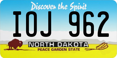 ND license plate IOJ962