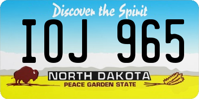 ND license plate IOJ965
