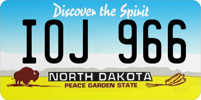ND license plate IOJ966