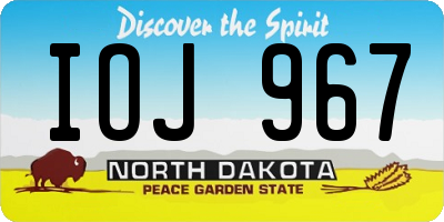 ND license plate IOJ967