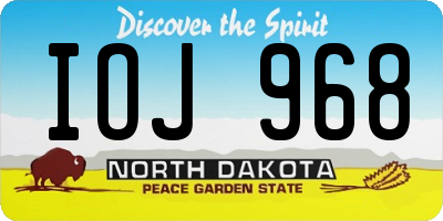 ND license plate IOJ968