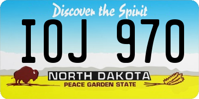 ND license plate IOJ970