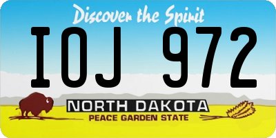 ND license plate IOJ972