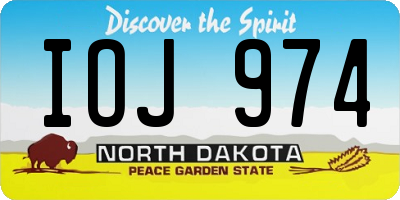 ND license plate IOJ974