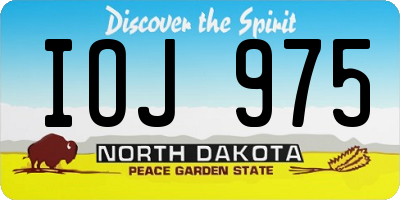 ND license plate IOJ975